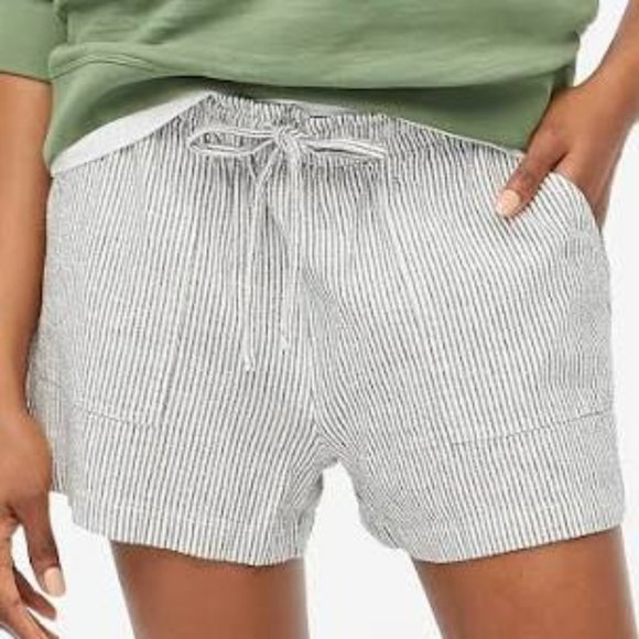J. Crew Pants - NWT J Crew Striped linen-blend drawstring short